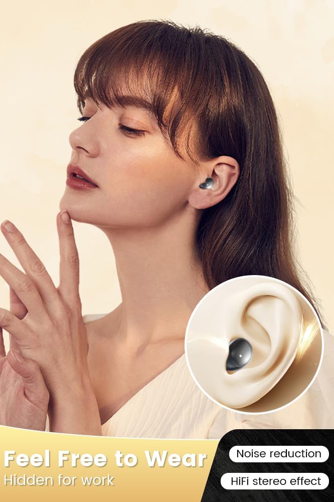 CuiSuto Invisible Mini Sleep Earbuds Wireless Bluetooth, Ultra-Light Comfort Fit Sleep Headphones for Side Sleepers