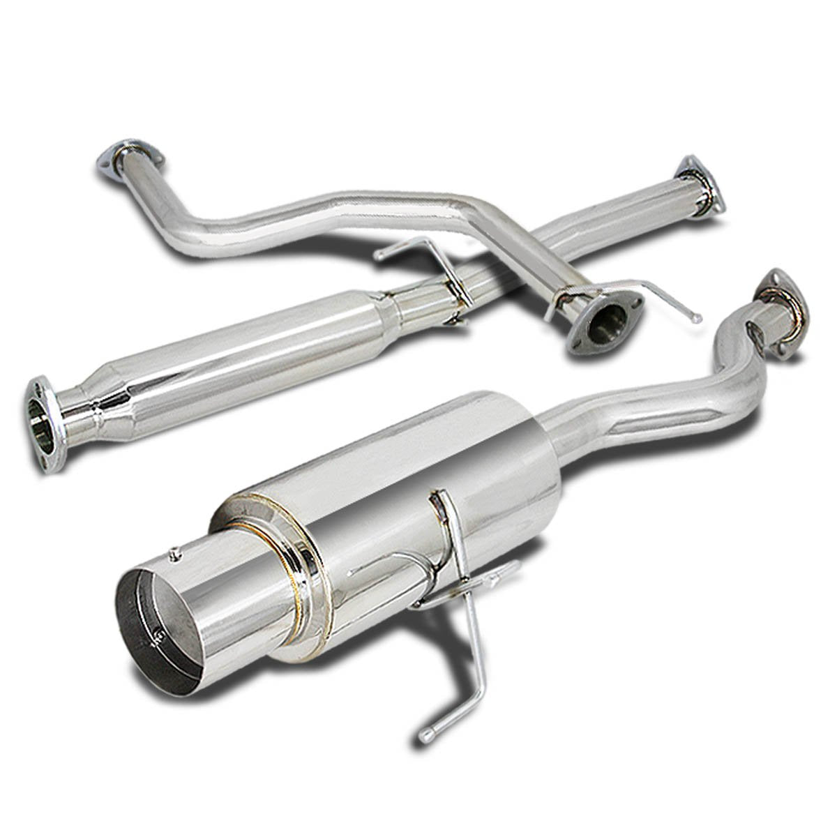 DNA MOTORING CBE-AI942RS Stainless Steel Cat Back Exhaust System [Compatible with 94-01 Acura Integra 4-Dr Sedan, Do Not Fit GS-R and Type R Models]