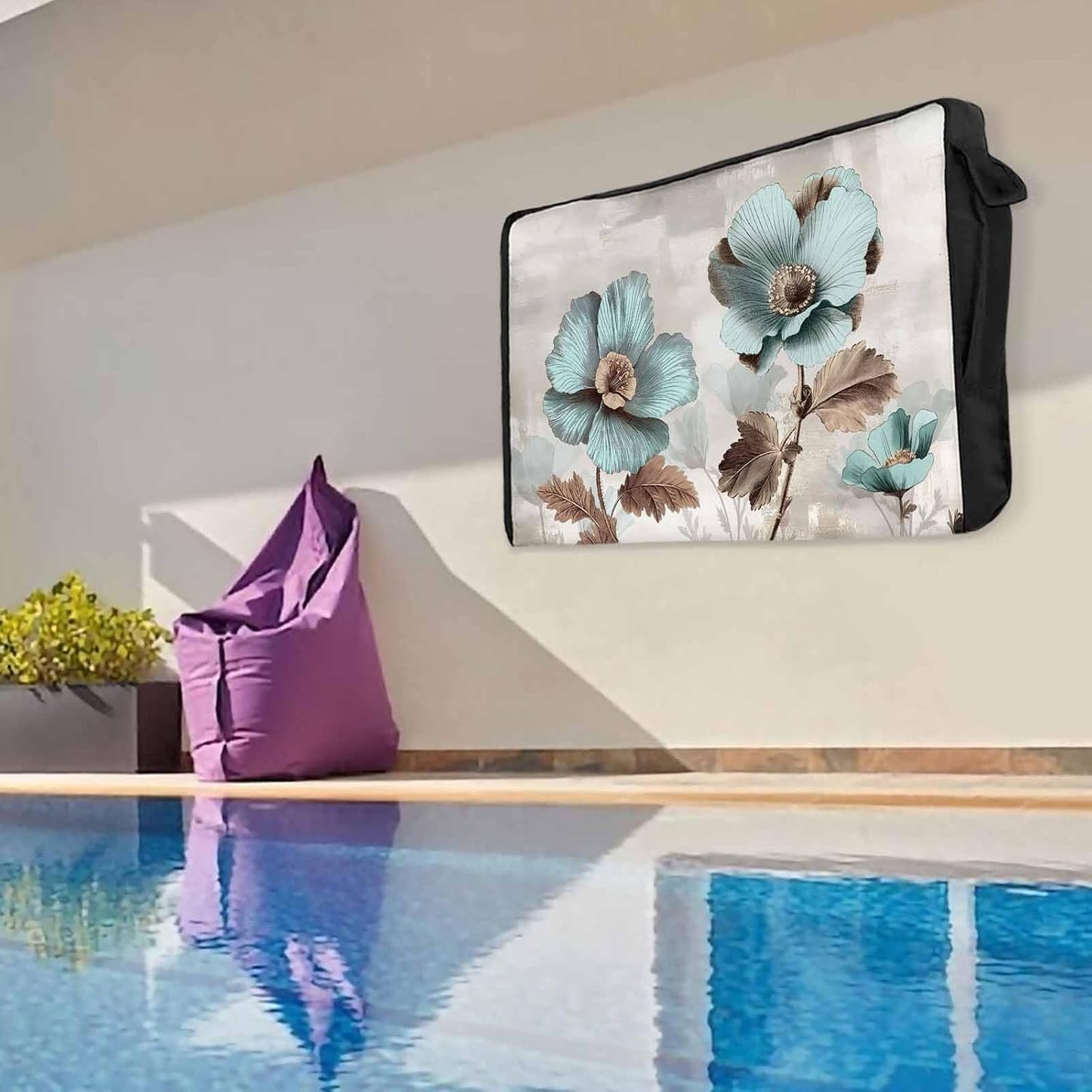 Yukro 36 39 Inches, Blue Broccoli Outdoor TV Cover to Farmhouse Rustic Floral Retro Brown Botanical Waterproof