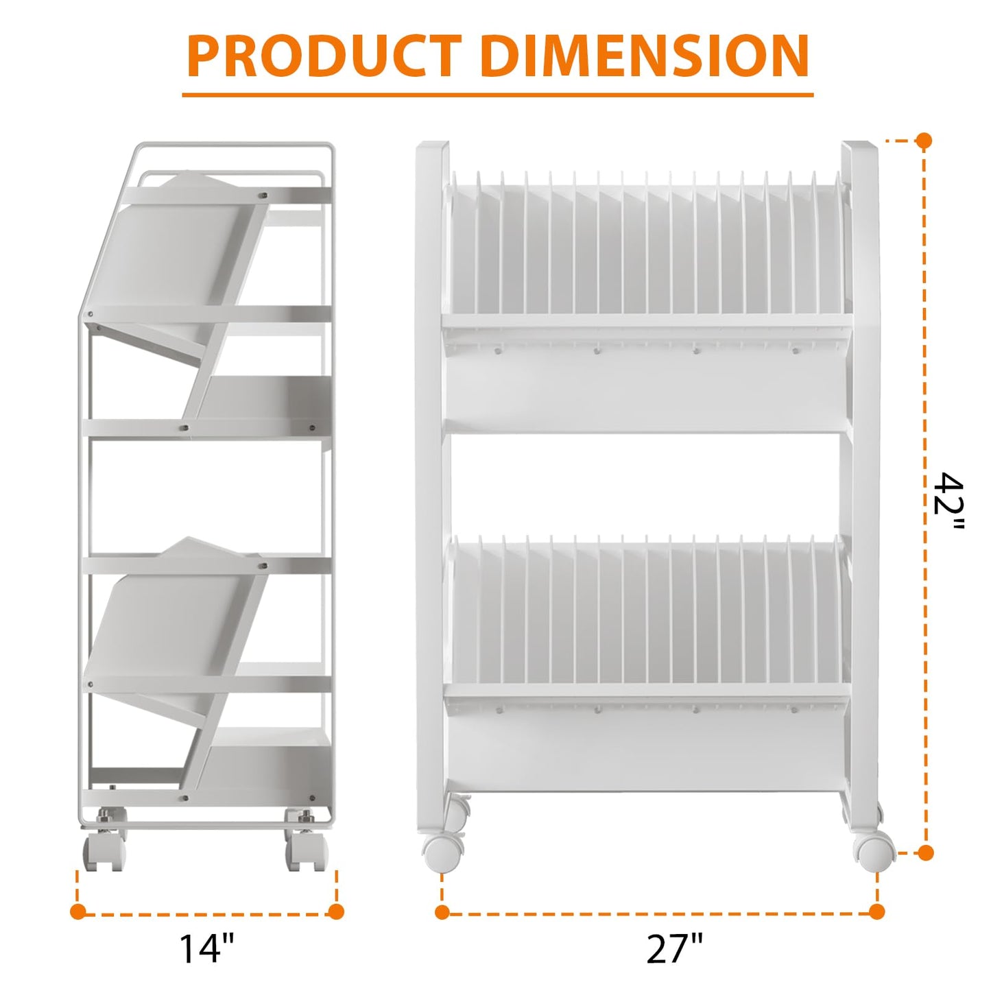 Yunphia US chromebook cart-32,Laptop Charging cart,Compatible with Any Screen Size, Easy Access Slots, Removable Dividers,Surge Protection.