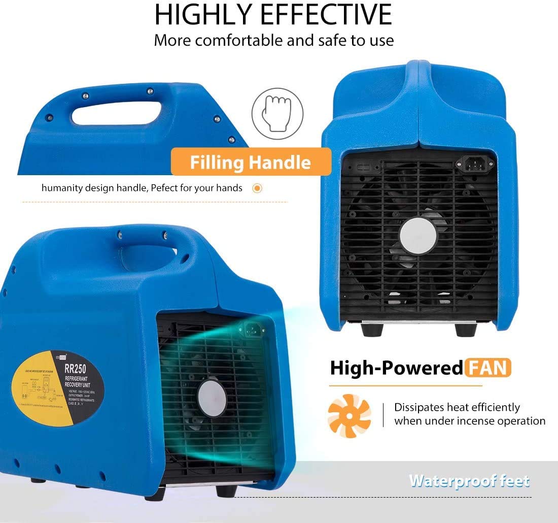 VIVOHOME 110V 1/4 HP 3.5CFM Single Stage Rotary Vane Air Vacuum Pump with Single Cylinder Portable Refrigerant Recovery Machine