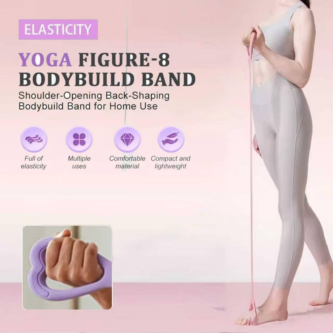 Figure 8 Resistance Band,3PCS 2026 New Resistance Band with Handles for Working Out, Elastic Ropes for Arm Back Shoulder Stretching Training