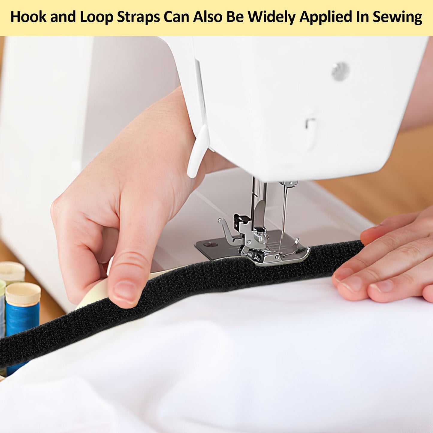 Opvixi Hook and Loop Straps 1inch x 32ft with 50 Metal Buckles, Cut to Length Cinch Straps Heavy Duty, Adjustable Fastening Cable Straps, Reusable Nylon Securing Cord Ties for Organizer, Black