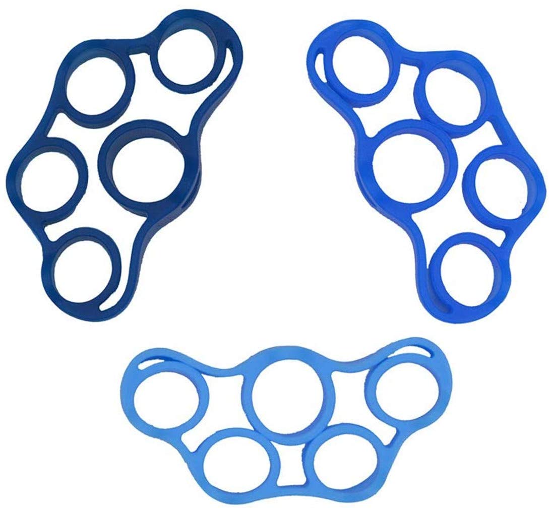 3PCS Finger Stretcher Resistance Bands Strength Trainer for Forearm Exercise Guitar Finger Strengtheners Rock Climbing 6.6 8.8 11 Pounds