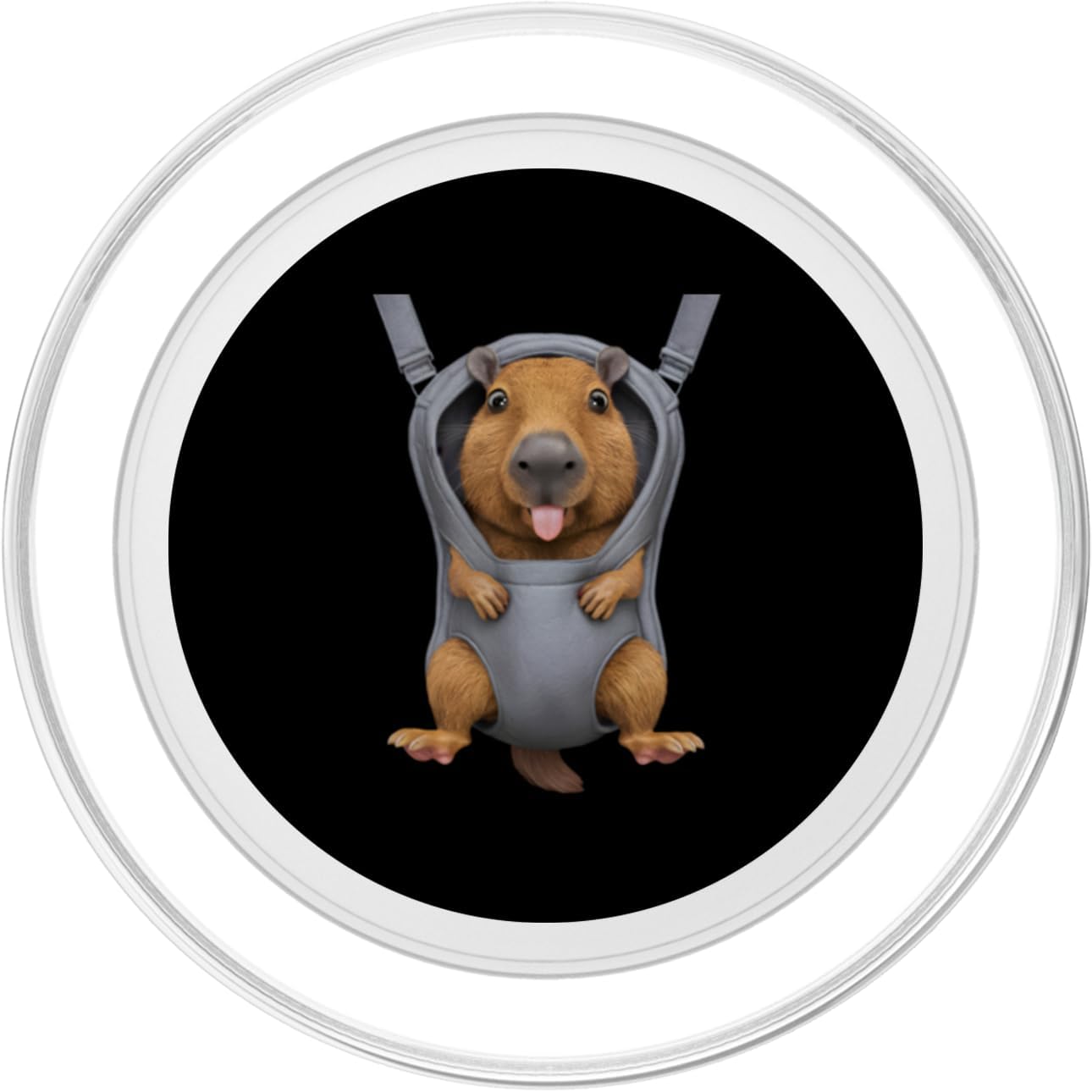 Capybaras Animal Lover PS Funny Capybaras In A Baby Carrier. Animal Lover PopSockets PopGrip for MagSafe