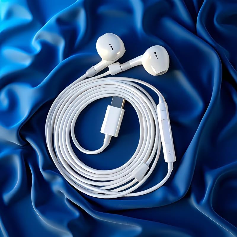Generic 17/16/15, Noise Cancelling USB-C Wired Earbuds Compatible for iPhone iPad, Type-C Headphones with Microphone