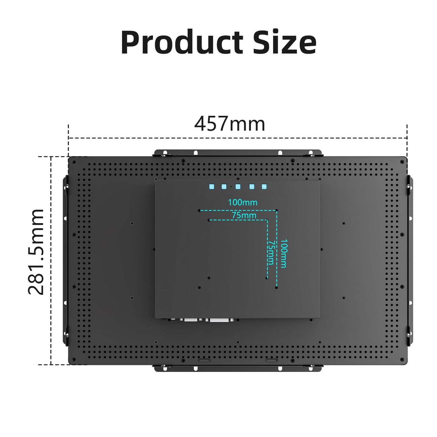 Senisway 18.5 Inch Open Frame Capacitive Touch LCD Monitor Surface is IP65 Waterproof 1366x768 @ 60Hz TFT LCD IK08 Input Industrial Touch Monitor 10 Finger Capacitive Touch
