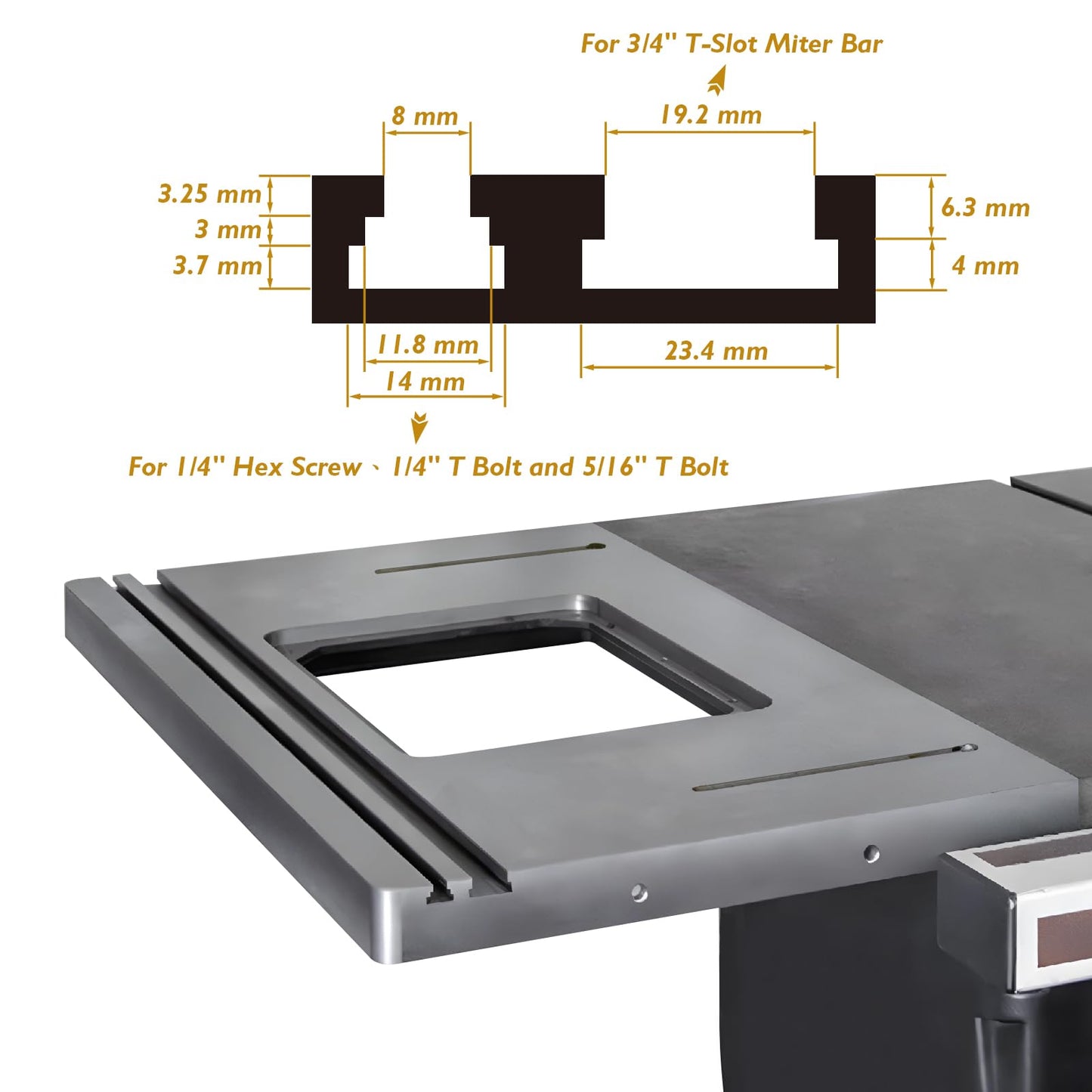 O'SKOOL 27” x 16” Cast Iron Router Table Extension Wing, RTS015