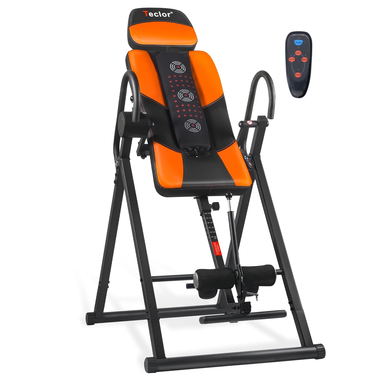 Teclor Inversion Table,Advanced Heat and Massage Function,Strength Training Inversion Table for Back Pain Relief,Heavy Duty Inversion Table 350 lbs Capacity with Wider and Thickened Backrest