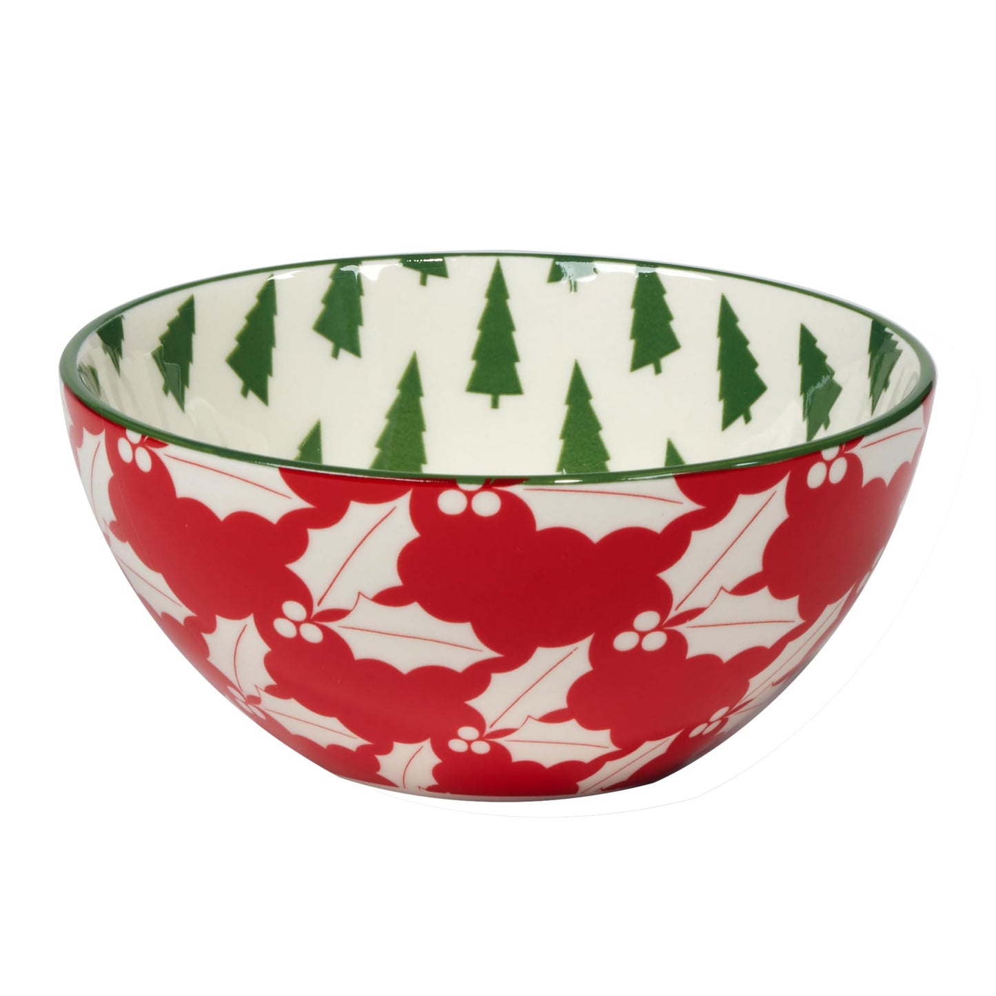 Winter Medley 13 oz All Purpose Bowls – Set of 6 Porcelain Holiday Serving Bowls for Ice Cream, Snacks, or Sides – Festive Assorted Designs for Christmas Entertaining
