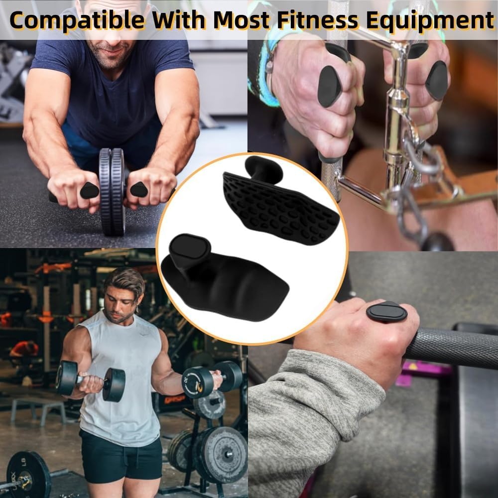 Anti-Slip Workout Grips，Rubber Hand Protector Gloves Improves Grip Strength ，Workout Gloves for Weight Lifting,ryptfit Grips,Pull Up,Dumbbell,Training，Applicable for Both Men and Women (Black)