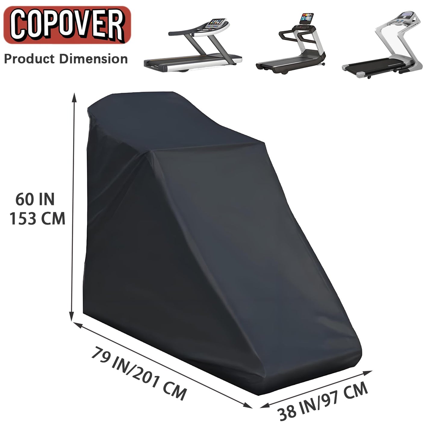 Treadmill Cover, Dustproof UV Protection Running Machine Cover, Exercise Workout Equipment Protective with Drawstring for Home Fitness Equipment Treadmill Indoor & Outdoor