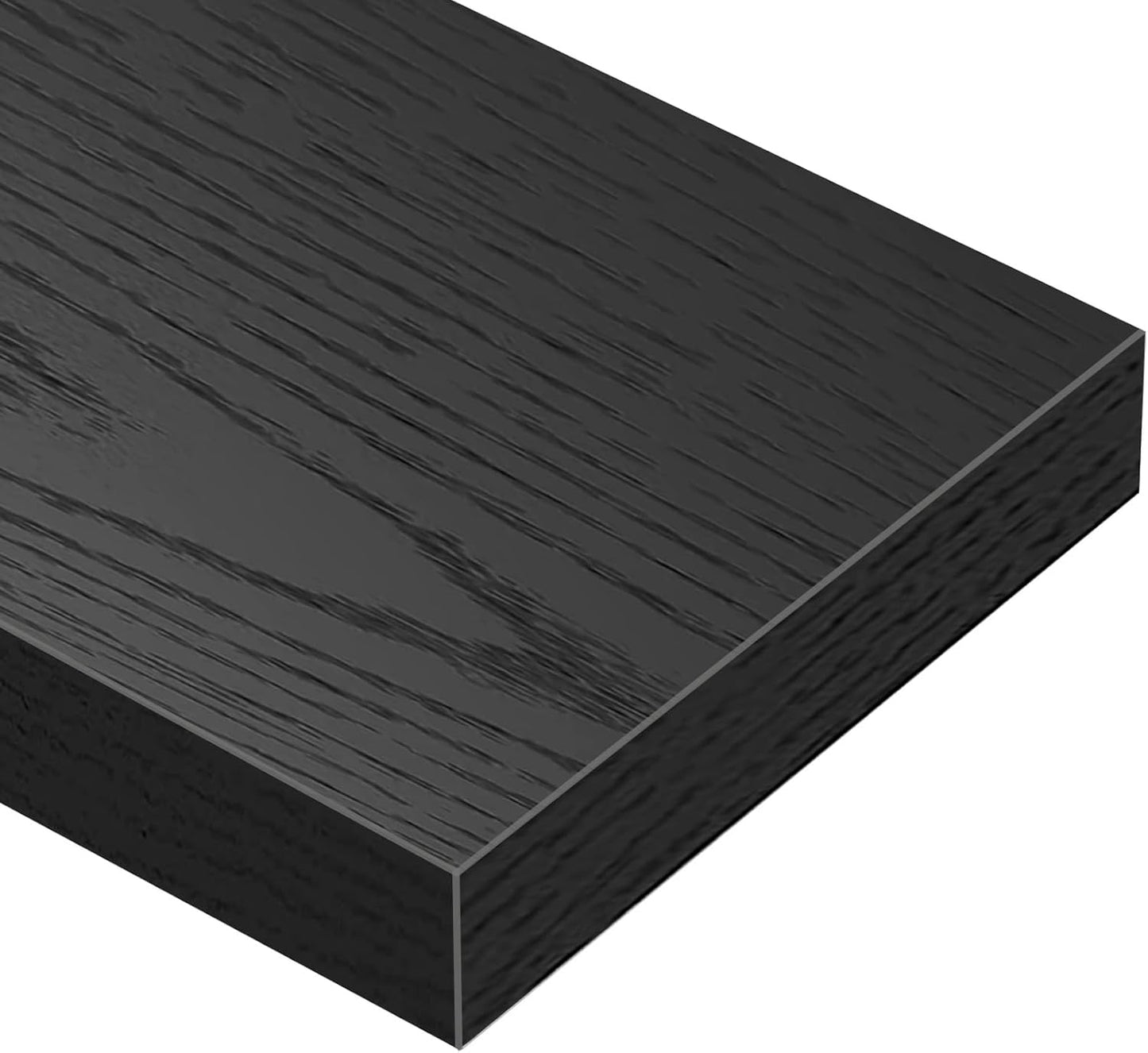 QEEIG Floating Shelves - Stylish Wall Storage for Bathroom, Bedroom & Kitchen - Set of 3, 16 Inch, Black