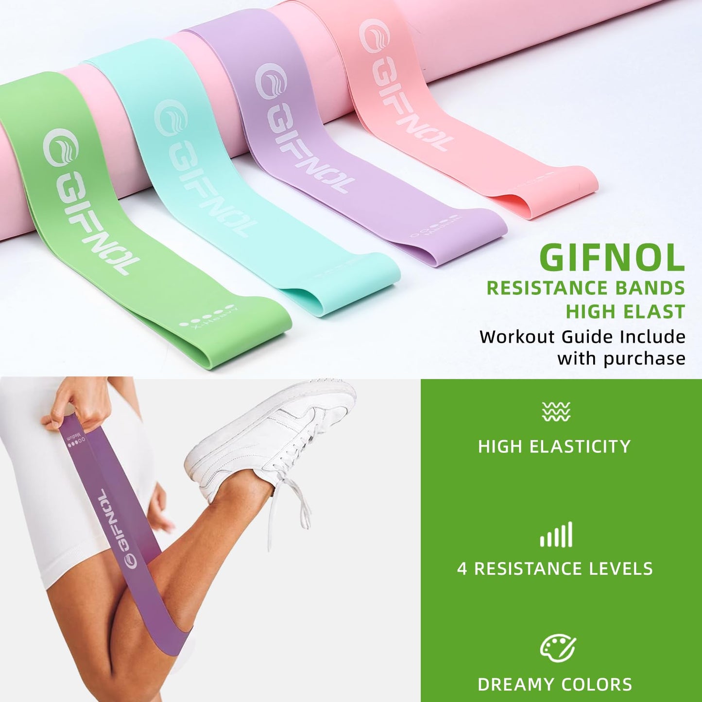 GIFNOL Pilates Ring and Ball Set with Resistance Bands - Pilates Equipment for Home Workout - 14'' & 12'' Pilates Rings, 2 Pilates Balls, 5 Resistance Bands for Toning Arms, Thighs/Legs & Core