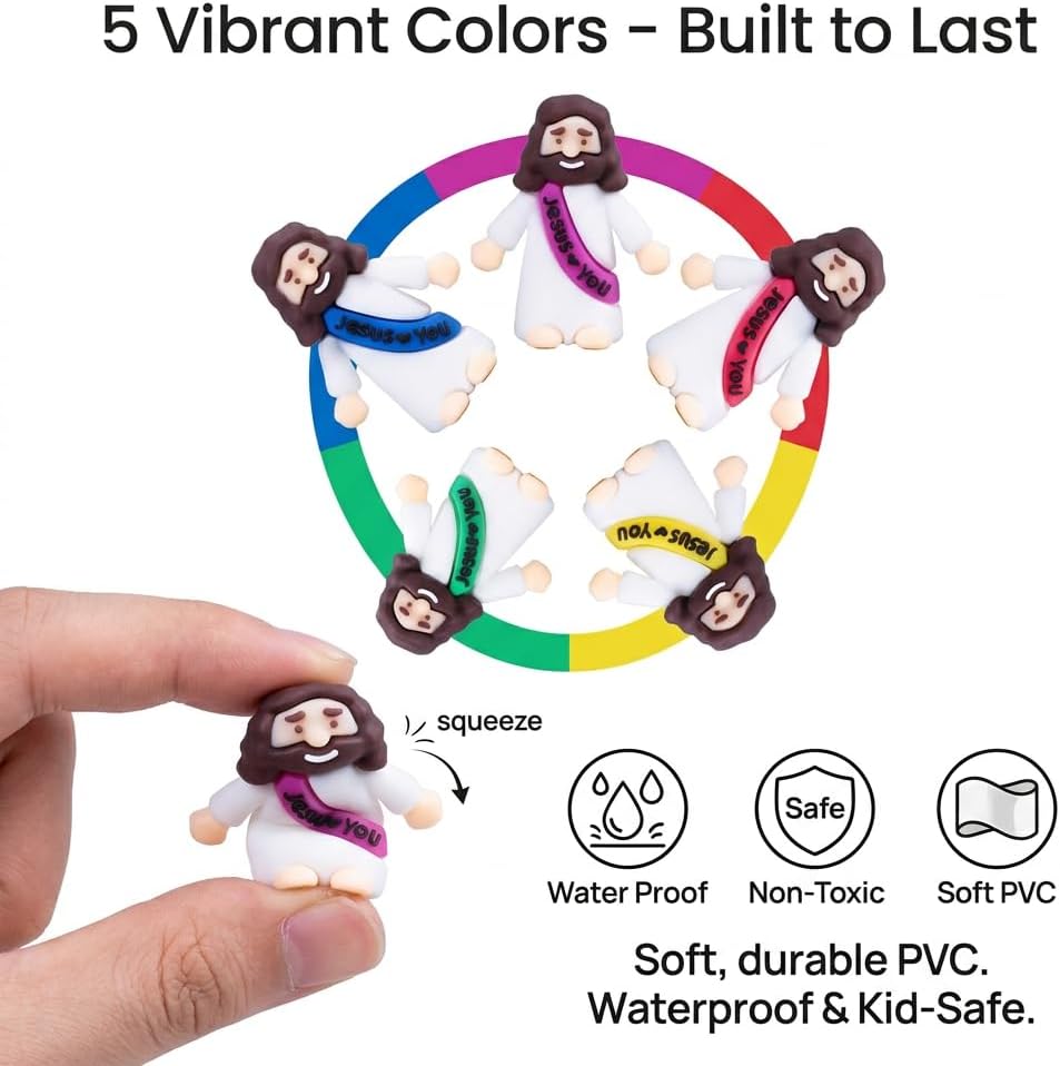 Skiennix 100PCS Mini Jesus Figurines - Perfect Religious Easter Egg Stuffers & Gifts