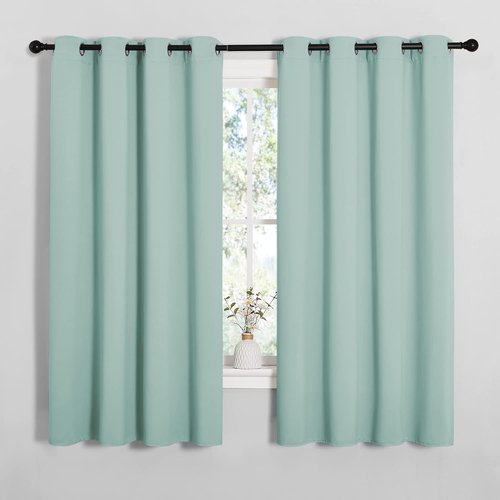 NICETOWN Blackout Curtain Panels - Thermal Insulated Draperies, Aqua, 55 x 68 Inches, One Pair