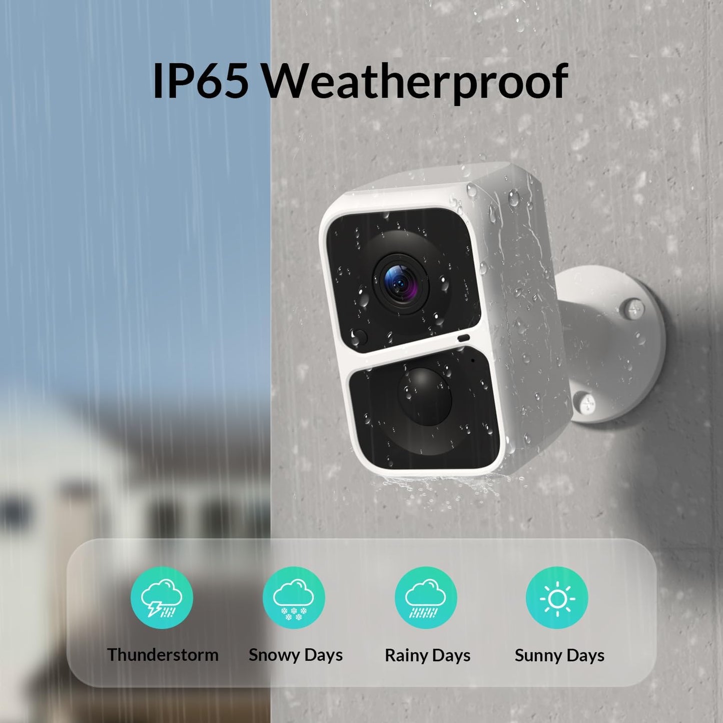 VKfoy 2K 2-Way IP65 Vicohome Wireless Battery-Powered WiFi Security Camera, Outdoor/Indoor with AI Motion Detection