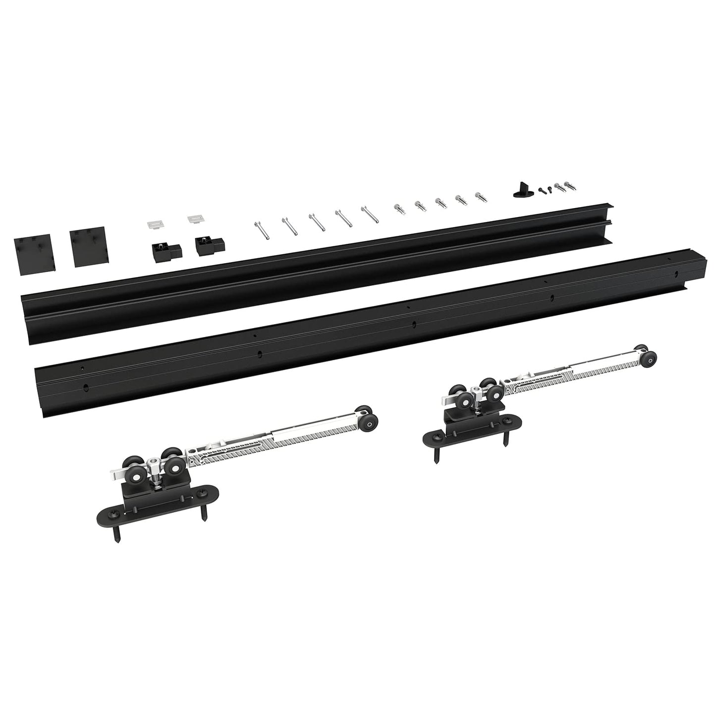 JUBEST 6FT Sliding Barn Door Hardware Track Kit, Aluminium Alloy Box Rail Wall Mount Barn Door Hardware,for Interior Wooden Door