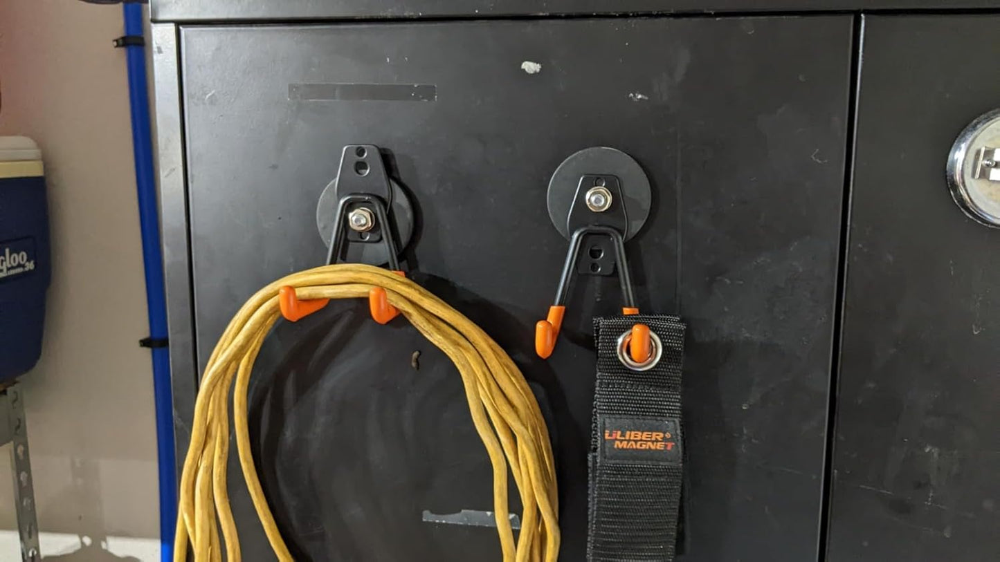 ULIBERMAGNET Heavy Duty Magnetic Garage Hooks - 10 Pack Strong Hooks for Tools & Storage | Orange