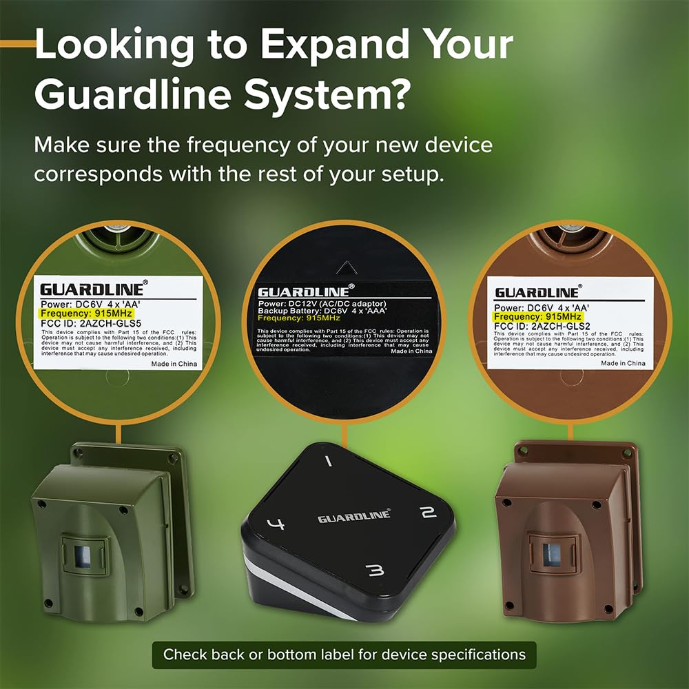 Guardline 500 Foot Range Wireless Driveway Alarm [2 Motion Detector Alarm Sensors & 1 Receiver] Weatherproof Outdoor Security Alert System for Home & Property