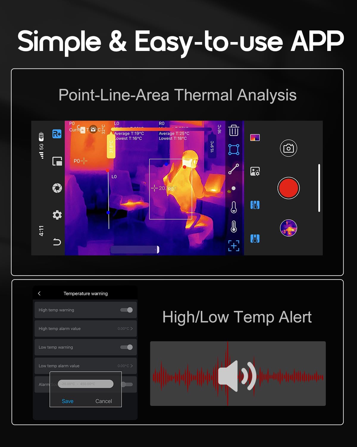 REVASRI Thermal Camera for iOS and Android, 512×384 Super IR Resolution Thermal Imaging Camera, -4℉ to 842℉ Temp Range, Compatible with USB-C iOS & Android Device