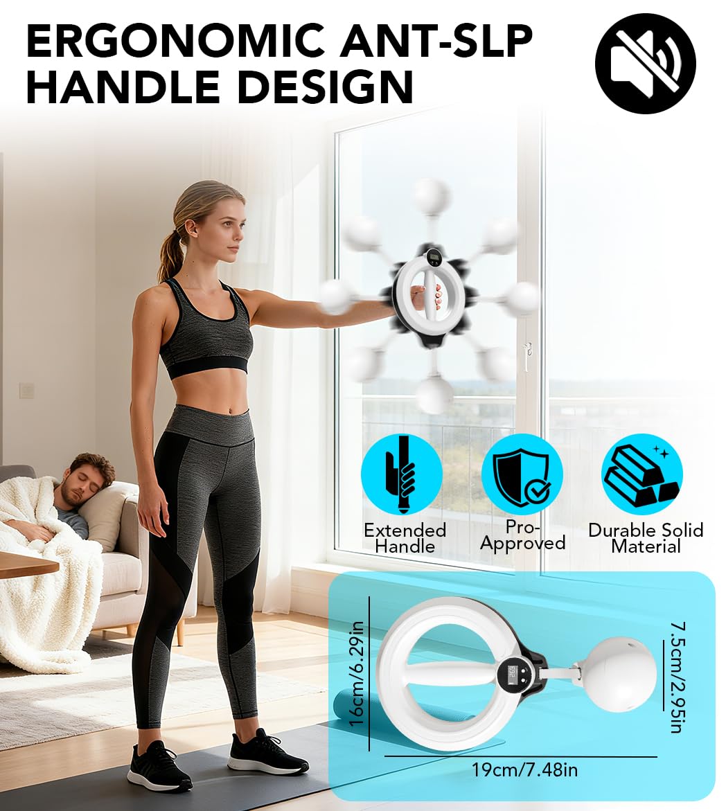 NIIFAWH Arm Workout Equipment, Shoulder Reliever for Women Chest and Shoulder Exercise Equipment for Men 360° Hand-Cran Forearm Fitness Trainer with Timing and Counting Functions for Home Gym