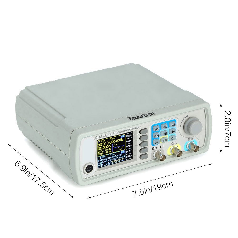 Koolertron Upgraded 15MHz DDS Signal Generator Counter,High Precision Dual-Channel Arbitrary Waveform Function Generator Frequency Meter 200MSa/s (15MHz)
