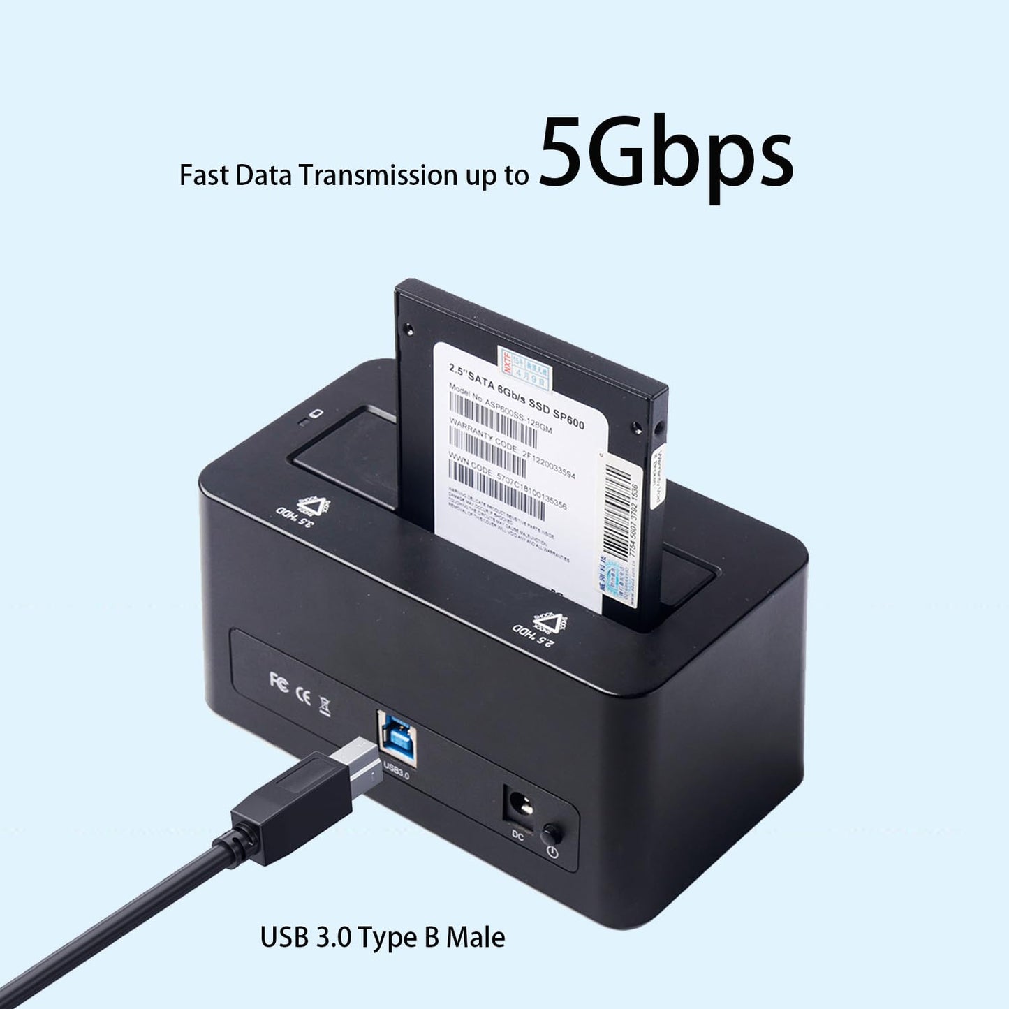 3.0 5Gbps 5Ft) Pocxwa USB Printer Cable, USB-A to B Male Cord Data Sync Compatible with Printers, Scanner, Docking