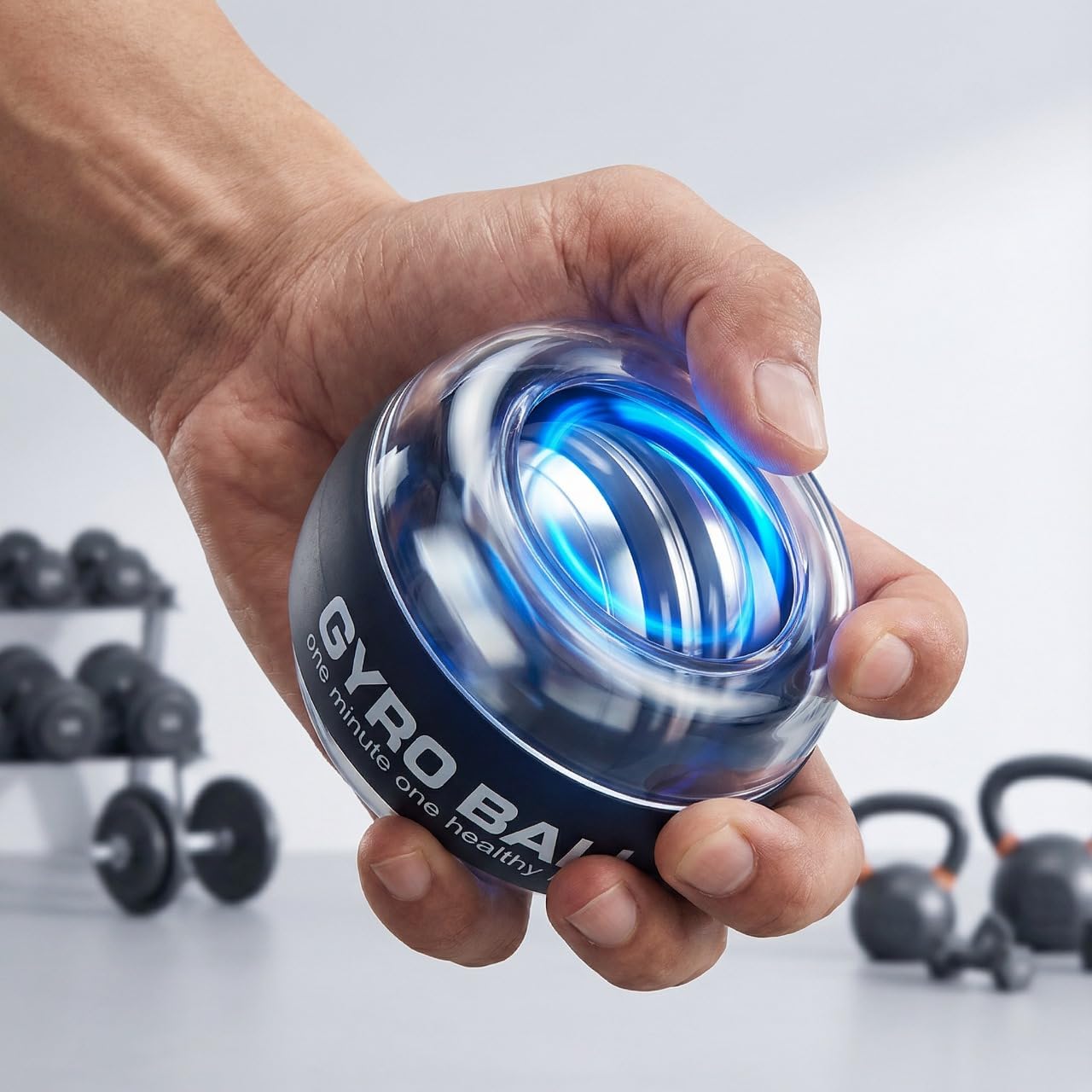 Torque Ball Hand Exerciser Auto Start, Wrist Strengthener & Gyro Ball for Martial Arts, Forearm Workout, Forearm Exerciser, Hand Strengthening Devices, Gyroscope, Vital Sports Gifts with Led Light,