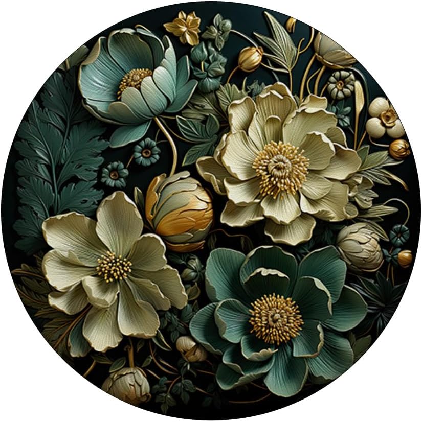 botanical and succulent designs Floral Flower Beautiful Flowers and Leaves Green PopSockets Adhesive PopGrip