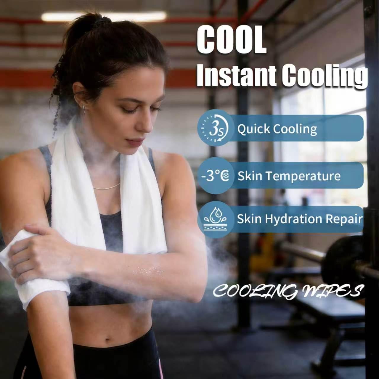 30 Pack Disposable Cooling Wipes, Individually Wrapped No-Rinse Cooling Towels, (25''x 9.84'') Extra-Thick Oversized Ice Towel for Sports, Travel, and Camping in Hot Weather (White)