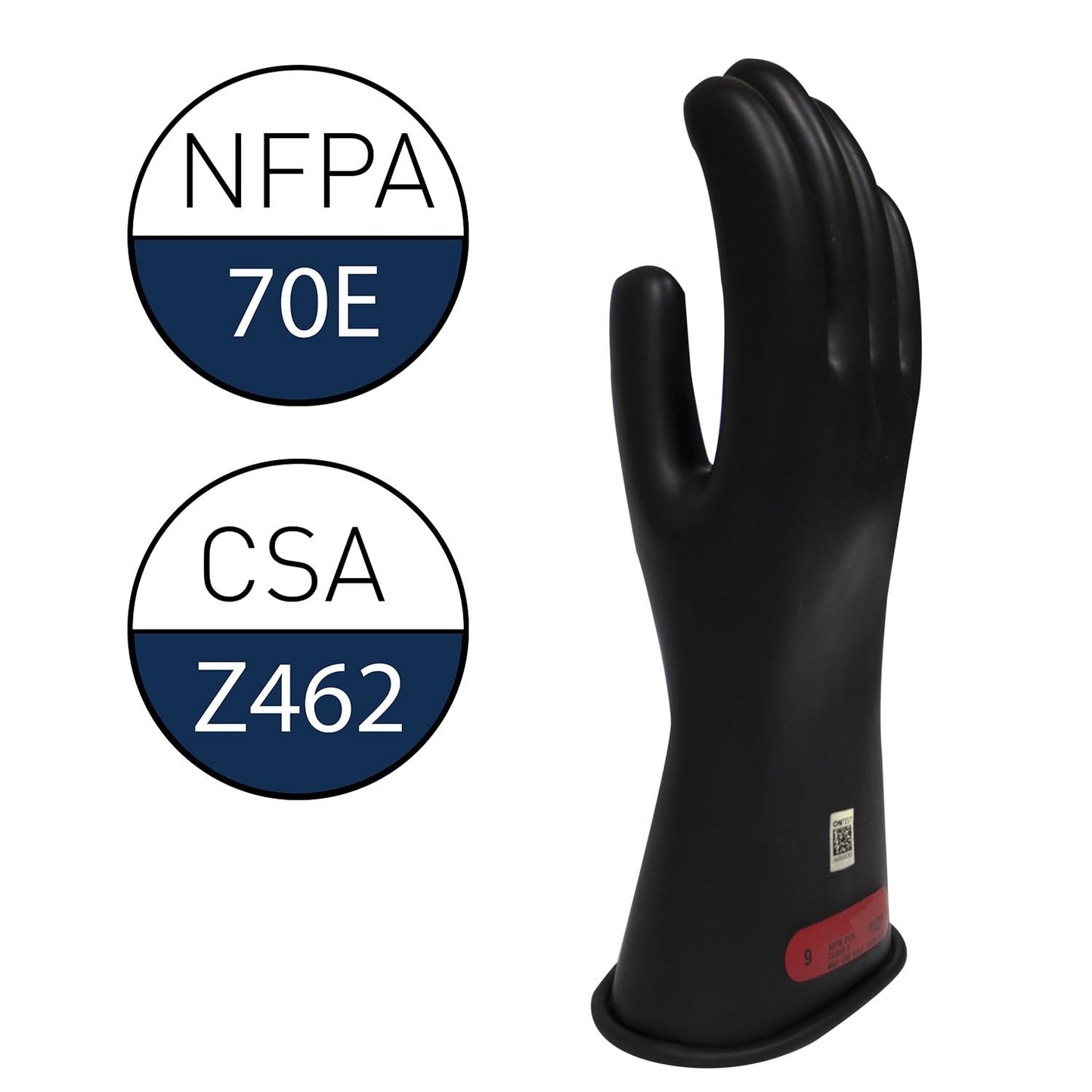 Enespro Class 0 Black Rubber Voltage Insulating Gloves, Max. Use Voltage 1000V AC/1500V DC, GC0B09
