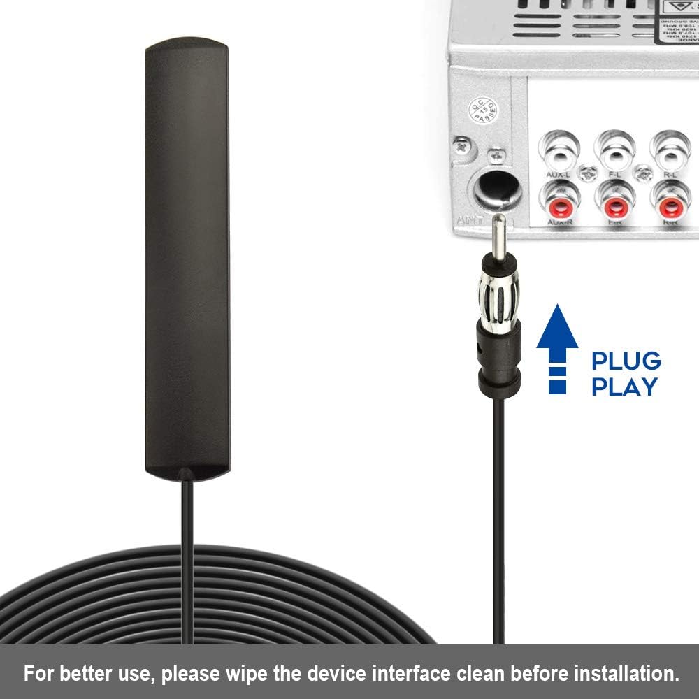 BINGFU Car Stereo FM AM Radio Antenna Car Adhesive Mount Hidden Patch Antenna for Vehicle Truck SUV Stereo in Dash Head