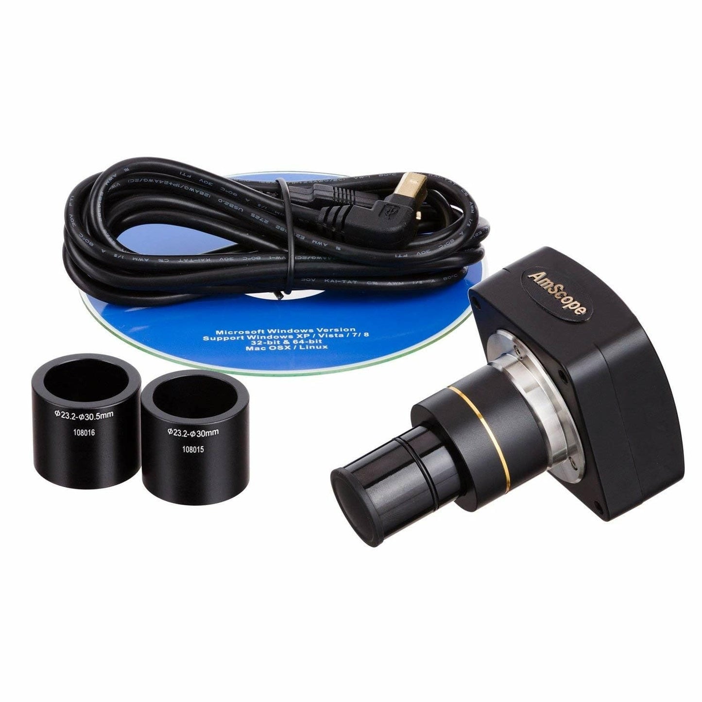 AmScope B490B-5M 40X-2000X Student Binocular Microscope + 5MP Camera