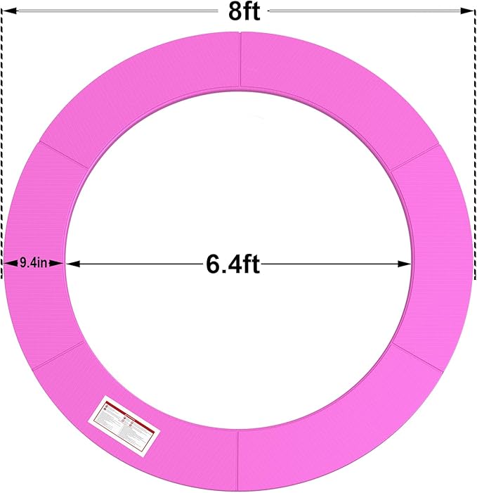 LANGXUN Universal Trampoline Repalcement Safety Pad, 8ft 10ft 12ft 14ft 15ft 16ft Waterproof Surround Spring Foam Cover for Round Frame