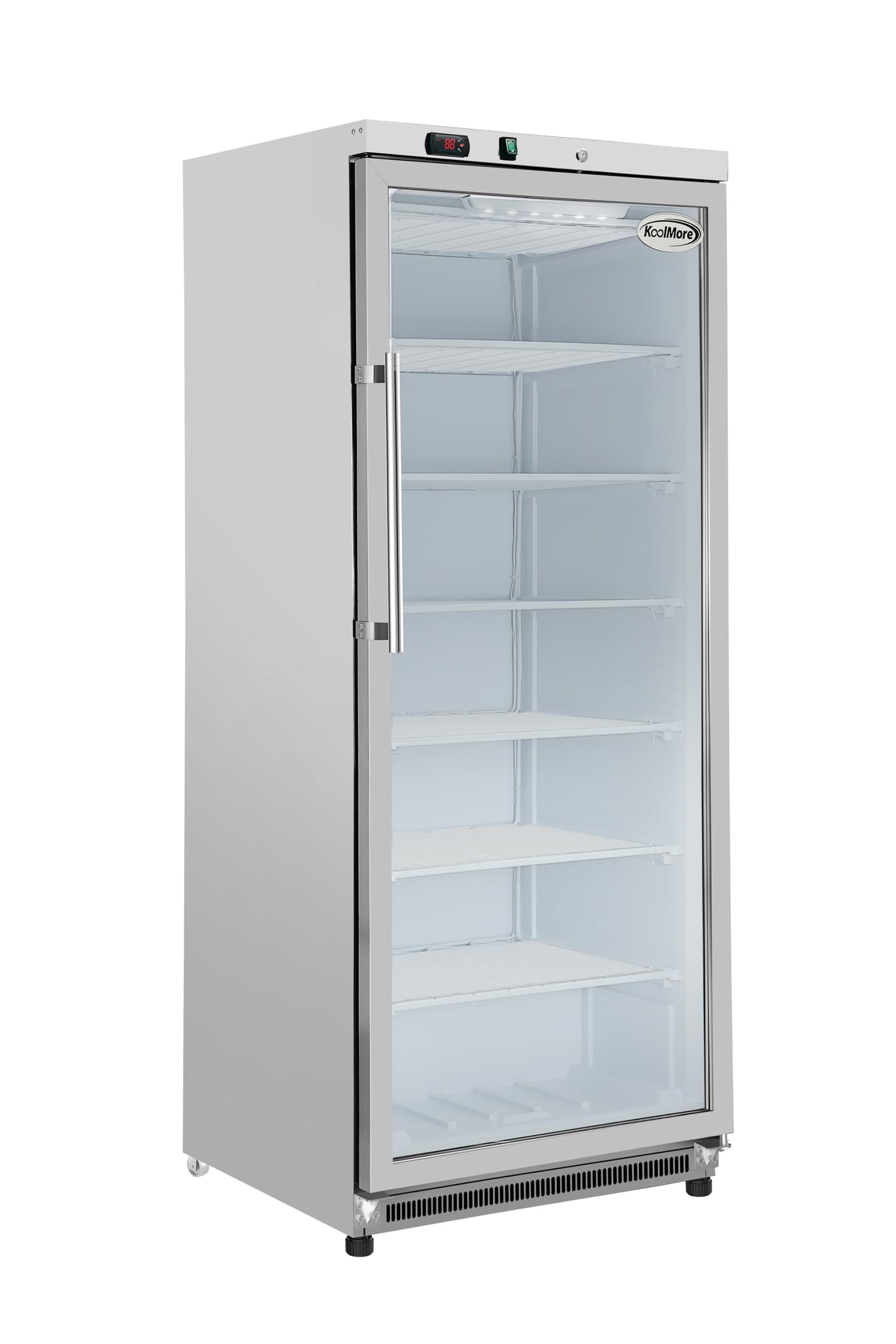 KoolMore 21 Cu. Ft. Commercial Freezer with Glass Door in White - Manual Defrost (KM-FMD20WGD)