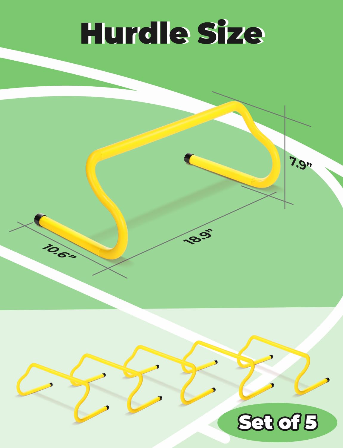 GHB Hex Agility Rings 1 Pack and 5 Pack 8" Agility Hurdles 1 Pack