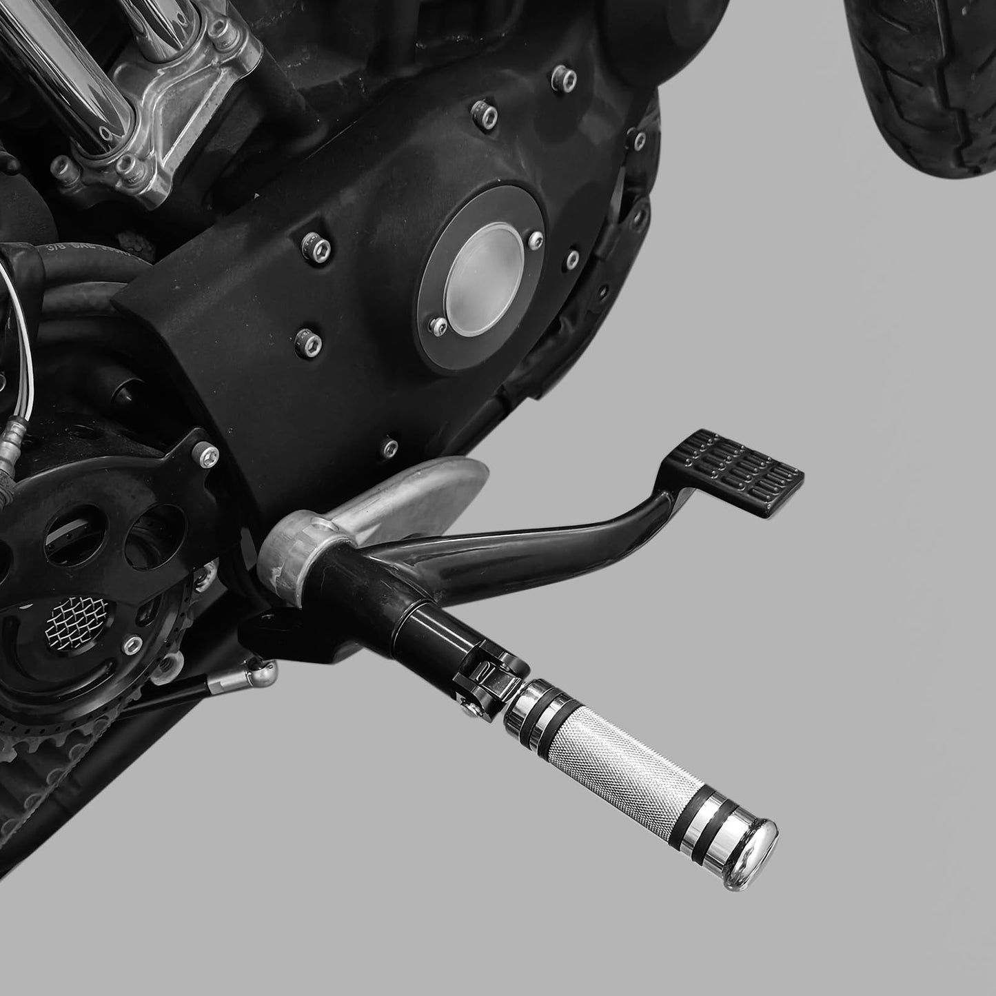 HDBUBALUS Motorcycle Foot Pegs Rest Compatible with Harley Sportster Dyna Touring Male Mount Footpegs Footrest Pedal Chrome