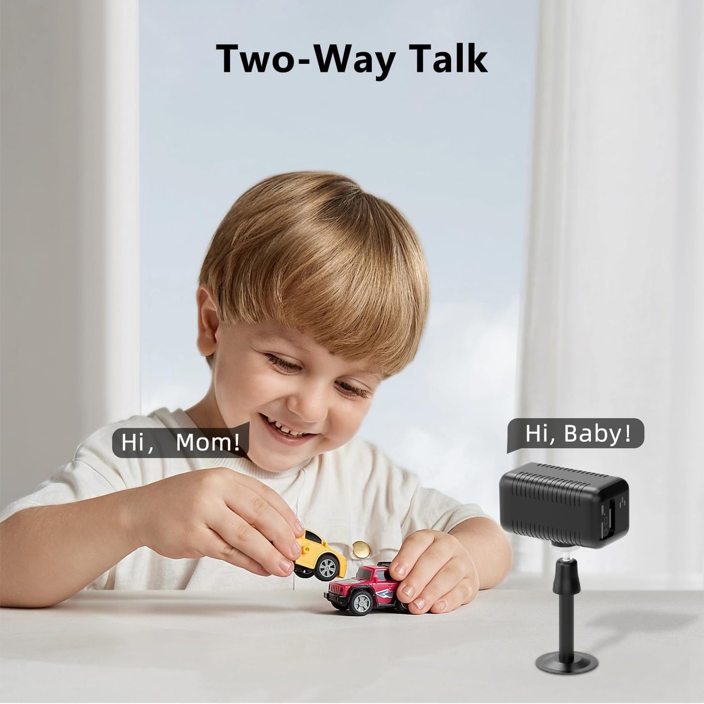 runofast 4G 2K 2-Way LTE Cellular Camera Indoor, Portable No WiFi Security Camera with Radar Motion Sensor, Indoor