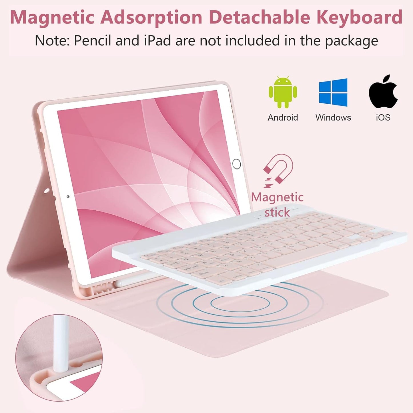 MMK 9th 8th 7th 10.2"/iPad 10.5"(3rd 10.5" iPad Generation Case with Keyboard, for iPad Generation Case with Keyboard