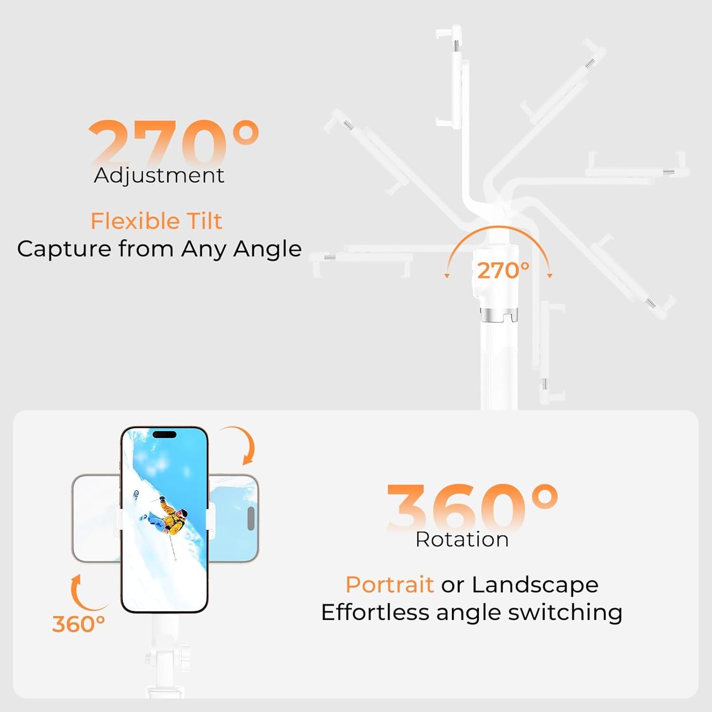 SENSYNE 53" Selfie Stick for Phone, Extendable Travel Tripod with Detachable Remote for Photography, Selfies