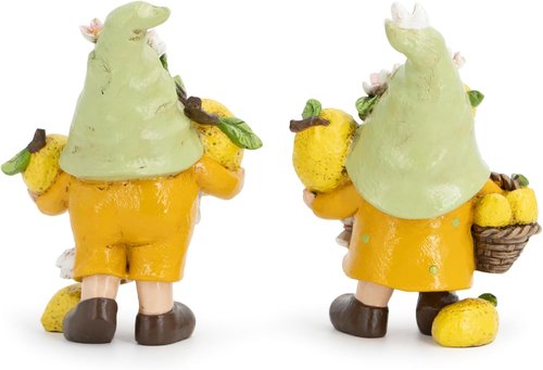 Hodao Lemon Gnome Figurines Set of 2 - Adorable Yellow Home Decor for Summer | Perfect for Kitchen & Living Room