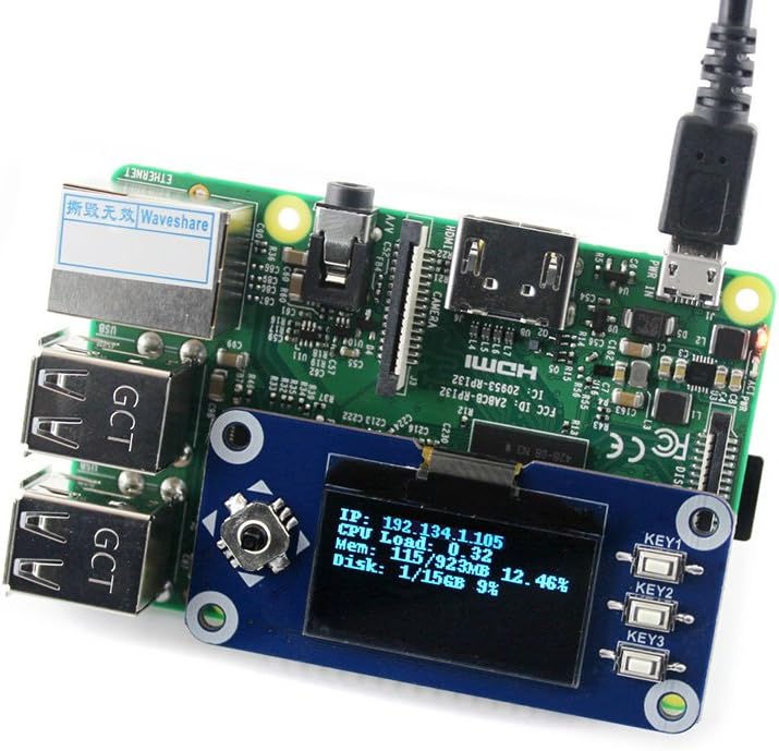 1.3 Inch 5/4/3/Zero, 128x64 SPI/I2C SH1106 OLED Display HAT for Raspberry Pi Blue Screen Module, Interface, Driver