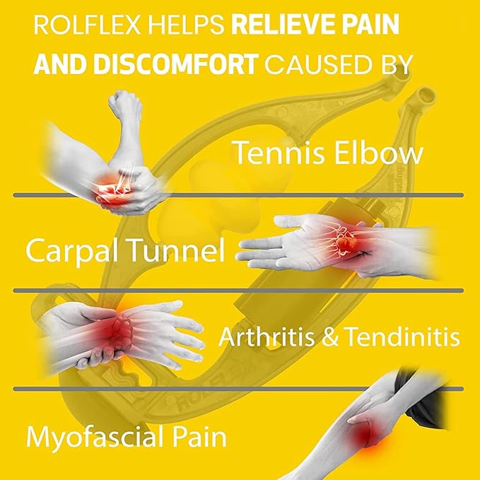 Rolflex Arm & Leg Massager Roller ??Muscle Roller to Address Golfer?™s Elbow, Tennis Elbow, Carpal Tunnel & More ??Arm & Leg Massage Roller for Muscle Tightness & Faster Recovery