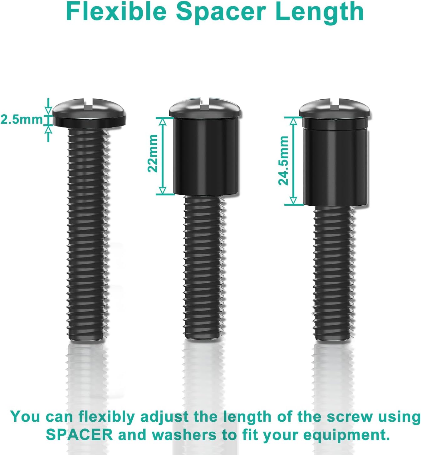 WALI Set M4 M5 M6 M8 80 inch Universal TV Mounting Hardware Kit Includes TV Screws and Spacer Fit Most TVs up
