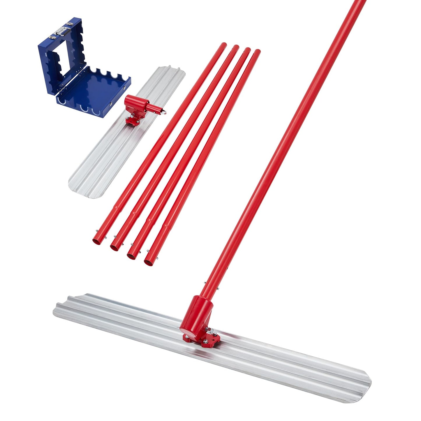 48 in x 8 in Bull Float Magnesium Concrete Float, Round End Concrete Float Tool with Flexible Bracket
