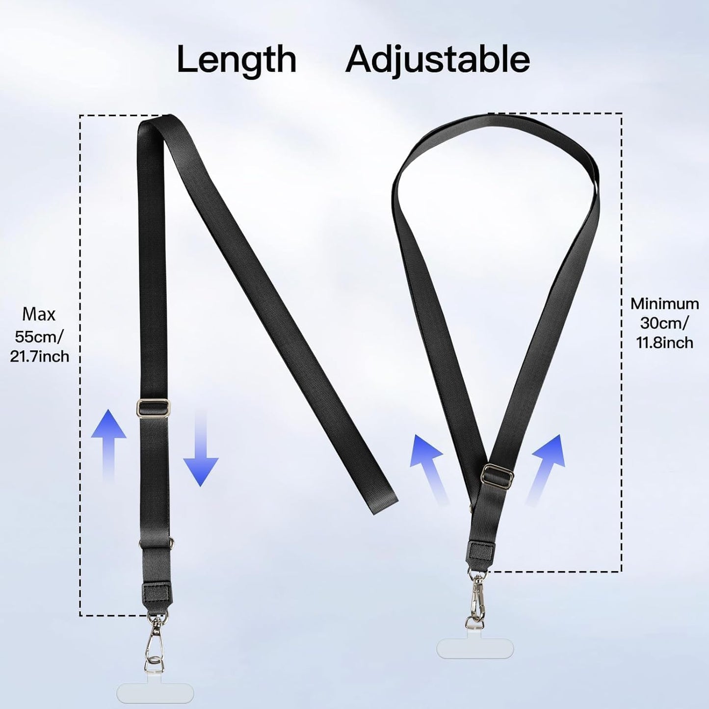 1 4 Pack 21.65 inch 1 MOLOPPO Phone Lanyard - to with Adjustable Neck Strap Phone Strap, Clear Phone Clip Phone Thether