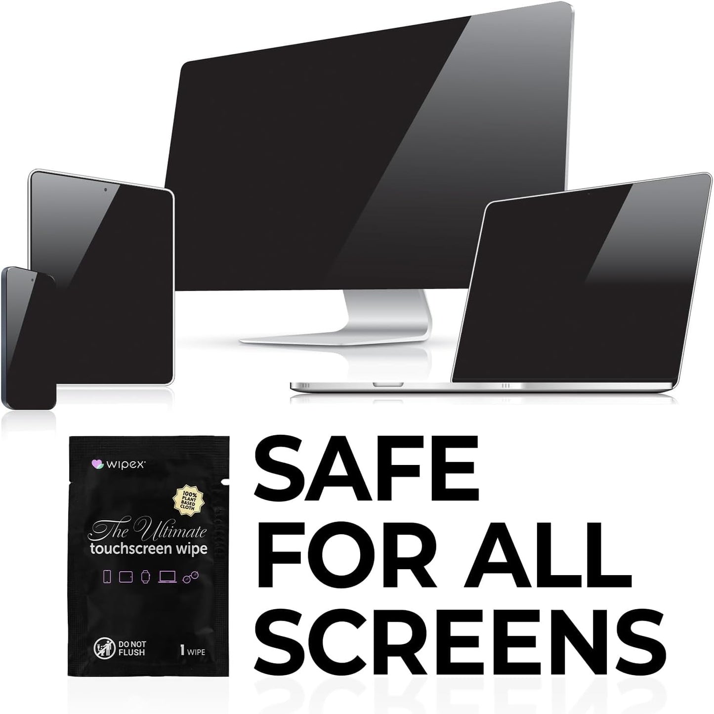 24 (3 Pack) Wipex Touch Screen Wipes for Electronics - Electronic Wipes & Car Screen Cleaner - Individually Wrapped