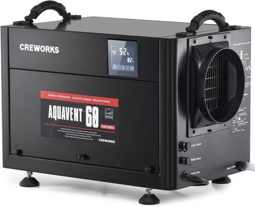 CREWORKS 130 PPD Commercial Dehumidifier - Efficient Crawl Space & Basement Moisture Control with Auto Defrost