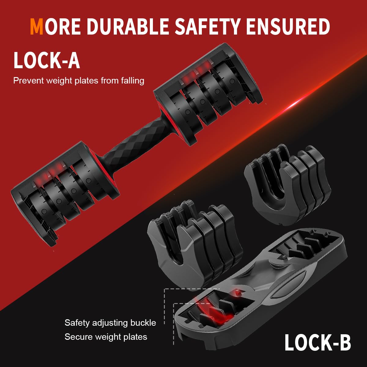 VEICK 25 lbs Pair Adjustable Dumbbell with Anti-Slip Turning Handle, Fast Adjust Weight for Men Women, Exercise Equipment with Tray for Home Gym Full Body Workout Fitness, Black